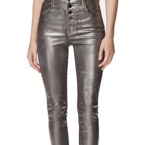 J Brand Metallic High-Rise Jeans